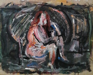 Malerei mit dem Titel "Madame ronde" von Sam Keusseyan Gladiateur, Original-Kunstwerk, Acryl