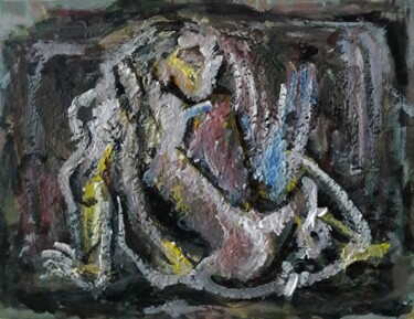 Painting titled "femme blanche" by Sam Keusseyan Gladiateur, Original Artwork, Acrylic