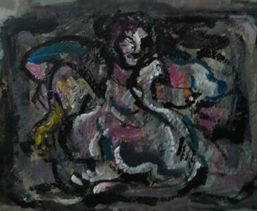 Malerei mit dem Titel "..une nuit..une rêv…" von Sam Keusseyan Gladiateur, Original-Kunstwerk, Acryl