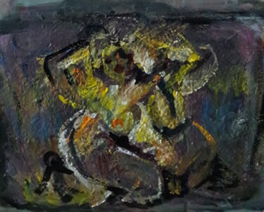 Painting titled "femme pomme" by Sam Keusseyan Gladiateur, Original Artwork, Acrylic