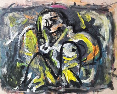 Painting titled "au bord du rivière" by Sam Keusseyan Gladiateur, Original Artwork, Acrylic