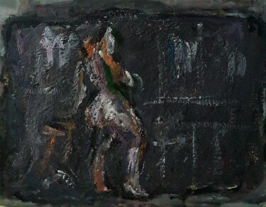 Schilderij getiteld "chambre gris" door Sam Keusseyan Gladiateur, Origineel Kunstwerk, Acryl