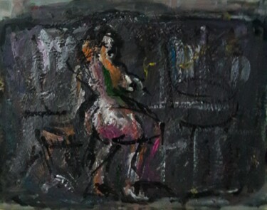 Schilderij getiteld "position rose" door Sam Keusseyan Gladiateur, Origineel Kunstwerk, Acryl