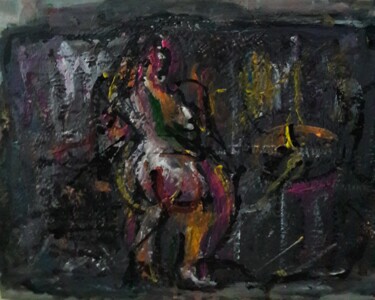 Painting titled "table ronde" by Sam Keusseyan Gladiateur, Original Artwork, Acrylic