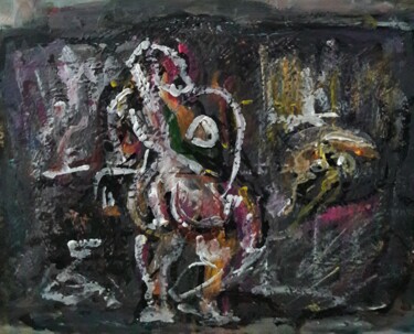 Peinture intitulée "elle étonnant de sa…" par Sam Keusseyan Gladiateur, Œuvre d'art originale, Acrylique