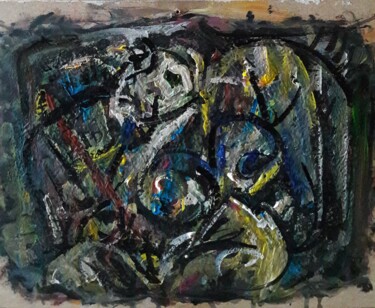 Malerei mit dem Titel "mixte4" von Sam Keusseyan Gladiateur, Original-Kunstwerk, Acryl