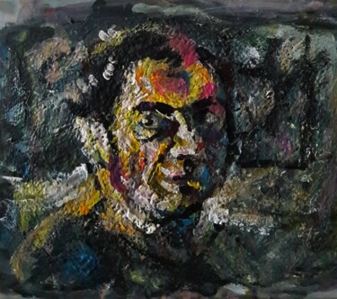 Painting titled "autoportrait 5" by Sam Keusseyan Gladiateur, Original Artwork, Acrylic