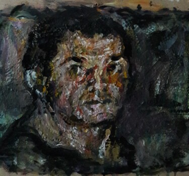 Painting titled "autoportrait a" by Sam Keusseyan Gladiateur, Original Artwork, Acrylic