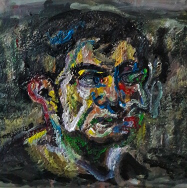 Painting titled "autoportrait ad" by Sam Keusseyan Gladiateur, Original Artwork, Acrylic