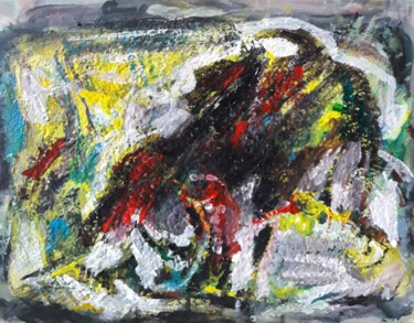 Malerei mit dem Titel "mon chiot" von Sam Keusseyan Gladiateur, Original-Kunstwerk, Acryl