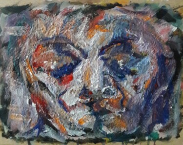 Painting titled "devant miroir 4" by Sam Keusseyan Gladiateur, Original Artwork, Acrylic