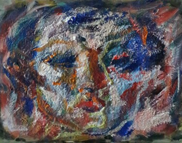 Painting titled "devant miroir 7" by Sam Keusseyan Gladiateur, Original Artwork, Acrylic