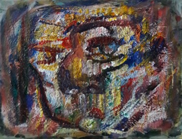 Painting titled "devant miroir g" by Sam Keusseyan Gladiateur, Original Artwork, Acrylic