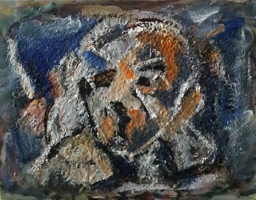 Peinture intitulée "chien qui pense" par Sam Keusseyan Gladiateur, Œuvre d'art originale, Acrylique