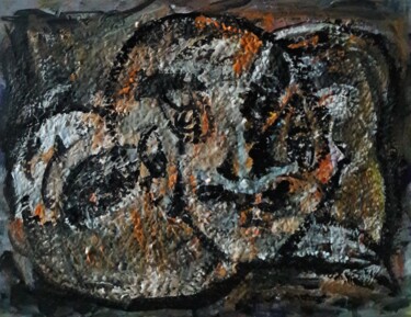 Картина под названием "mains sous la tète" - Sam Keusseyan Gladiateur, Подлинное произведение искусства, Акрил