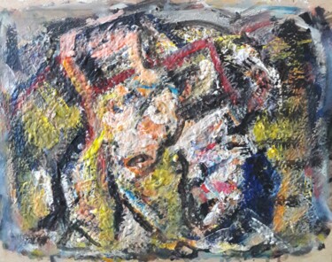 Malerei mit dem Titel "reflets d'un pierre" von Sam Keusseyan Gladiateur, Original-Kunstwerk, Acryl