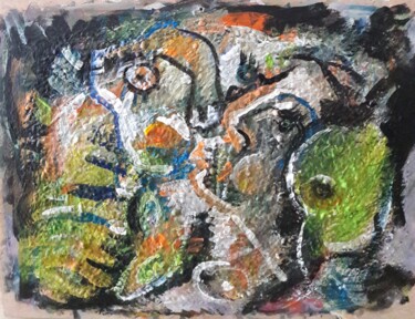 Malerei mit dem Titel "bouche à bouche" von Sam Keusseyan Gladiateur, Original-Kunstwerk, Acryl