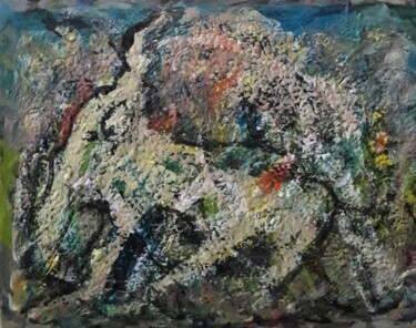 Pittura intitolato "taureau blanc 3" da Sam Keusseyan Gladiateur, Opera d'arte originale, Acrilico