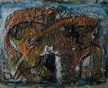 Peinture intitulée "portrait d'un taure…" par Sam Keusseyan Gladiateur, Œuvre d'art originale, Acrylique