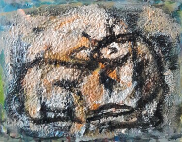 Pintura intitulada "taureau sur sa rout…" por Sam Keusseyan Gladiateur, Obras de arte originais, Acrílico