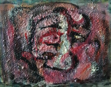 Painting titled "tête rouges" by Sam Keusseyan Gladiateur, Original Artwork, Acrylic