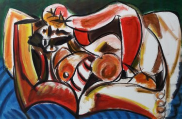 Painting titled "Picasso et moi..." by Sam Keusseyan Gladiateur, Original Artwork, Acrylic