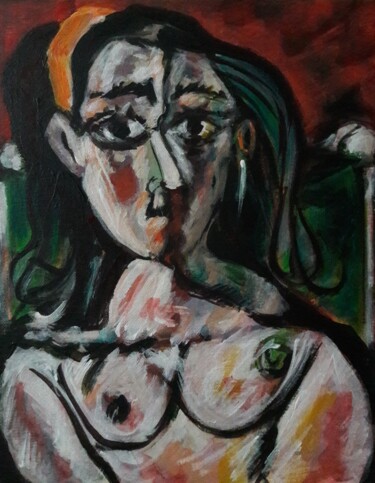 Painting titled "d'après Picasso 34e…" by Sam Keusseyan Gladiateur, Original Artwork, Acrylic