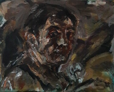 Painting titled "Autoportrait gfrde" by Sam Keusseyan Gladiateur, Original Artwork, Acrylic
