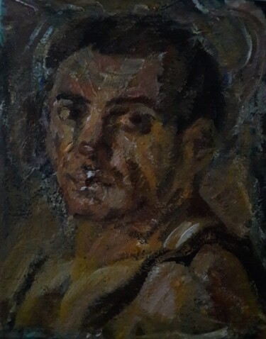 Peinture intitulée "Autoportrait vj432" par Sam Keusseyan Gladiateur, Œuvre d'art originale, Acrylique