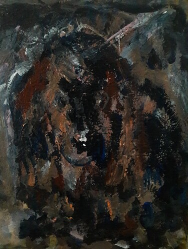 Peinture intitulée "mon chiot 544" par Sam Keusseyan Gladiateur, Œuvre d'art originale, Acrylique