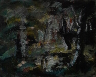 Painting titled "forêt" by Sam Keusseyan Gladiateur, Original Artwork, Acrylic
