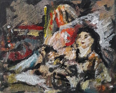 Painting titled "sieste dans chambre" by Sam Keusseyan Gladiateur, Original Artwork, Acrylic
