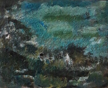 Painting titled "nuage verte" by Sam Keusseyan Gladiateur, Original Artwork, Acrylic