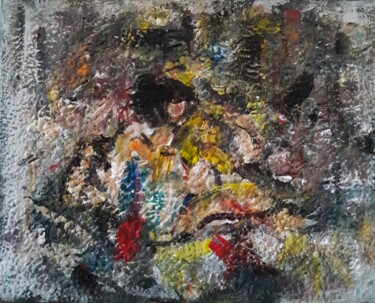 Painting titled "femme assise  ccgft…" by Sam Keusseyan Gladiateur, Original Artwork, Acrylic