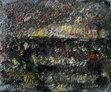 Painting titled "vagues noir" by Sam Keusseyan Gladiateur, Original Artwork, Acrylic