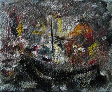 Painting titled "peintre sur bateau" by Sam Keusseyan Gladiateur, Original Artwork, Acrylic