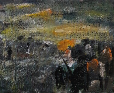 Pittura intitolato "ciel orange" da Sam Keusseyan Gladiateur, Opera d'arte originale, Acrilico