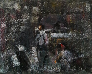 Painting titled "pins dans poches" by Sam Keusseyan Gladiateur, Original Artwork, Acrylic