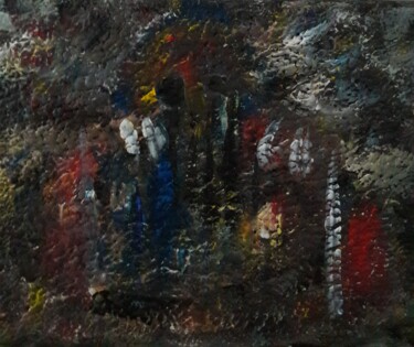 Painting titled "nuit..des gens..bju…" by Sam Keusseyan Gladiateur, Original Artwork, Acrylic