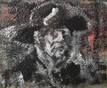 Malerei mit dem Titel "d'après Hopper   vh" von Sam Keusseyan Gladiateur, Original-Kunstwerk, Acryl
