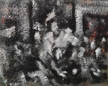 Malerei mit dem Titel "d'après Hopper bbjh" von Sam Keusseyan Gladiateur, Original-Kunstwerk, Acryl