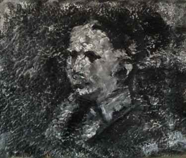 Painting titled "noir nbkjiujk.. bn" by Sam Keusseyan Gladiateur, Original Artwork, Acrylic