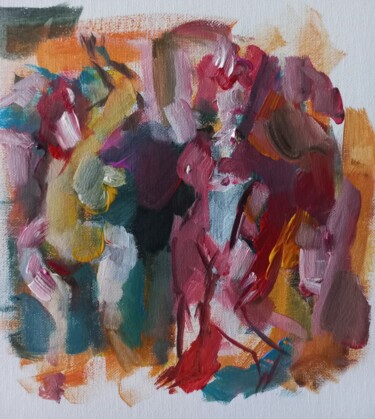 Painting titled "" femmes de rue "" by Sam Keusseyan Gladiateur, Original Artwork, Acrylic