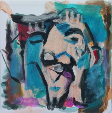 Peinture intitulée "" un regard "  fdrt" par Sam Keusseyan Gladiateur, Œuvre d'art originale, Acrylique