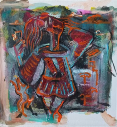 Peinture intitulée "" sa rêve "  bj" par Sam Keusseyan Gladiateur, Œuvre d'art originale, Acrylique