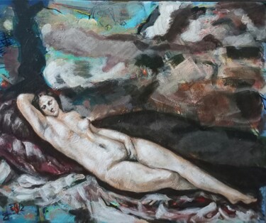 Pittura intitolato "esquisse d'après...…" da Sam Keusseyan Gladiateur, Opera d'arte originale, Acrilico