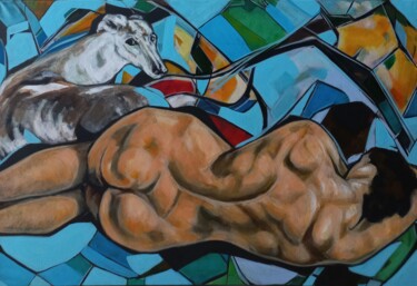Pintura titulada "" toi et moi.. quoi…" por Sam Keusseyan Gladiateur, Obra de arte original, Acrílico