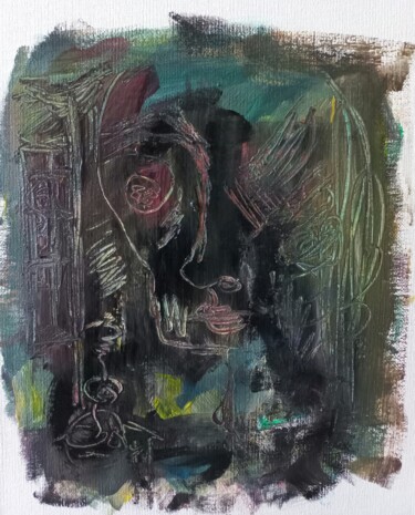 Peinture intitulée "" temps en arrêt "…" par Sam Keusseyan Gladiateur, Œuvre d'art originale, Acrylique