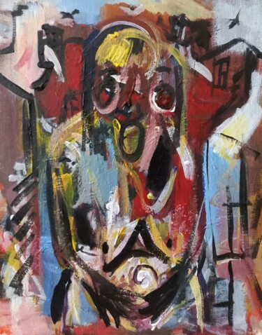 Malerei mit dem Titel "Grossesse 2" von Sam Keusseyan Gladiateur, Original-Kunstwerk, Acryl
