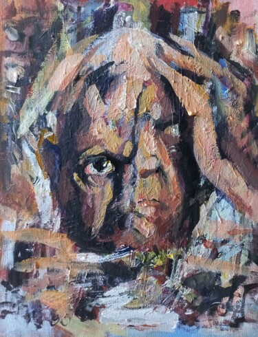 Painting titled "Picasso en pensant…" by Sam Keusseyan Gladiateur, Original Artwork, Acrylic